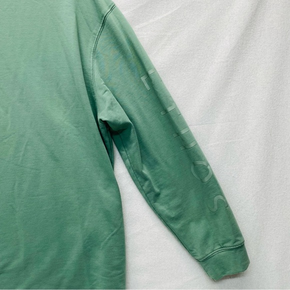 ETHOS Long Sleeve Pullover Shirt Sage Green Super Soft Logo Down Sleeve Casual - Picture 5 of 11